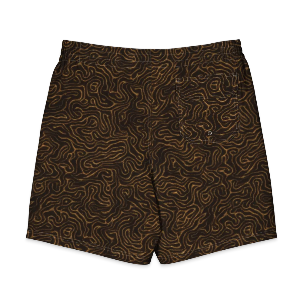 Amber Maze on Men's Board Shorts — Back