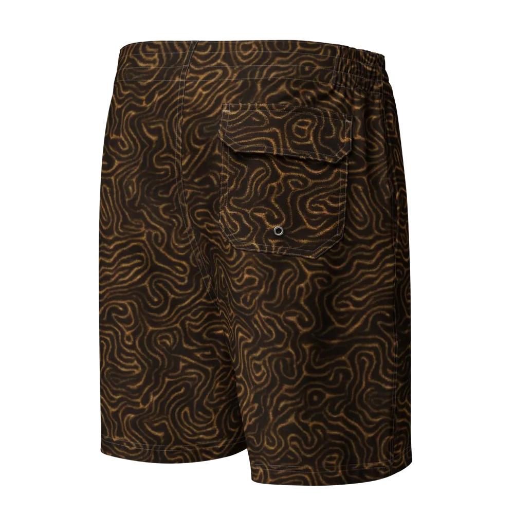 Amber Maze on Men's Board Shorts — Back