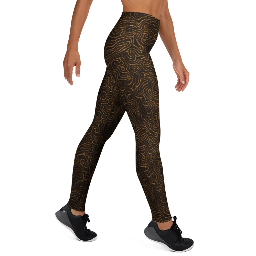 Amber Maze on Yoga Leggings — Right