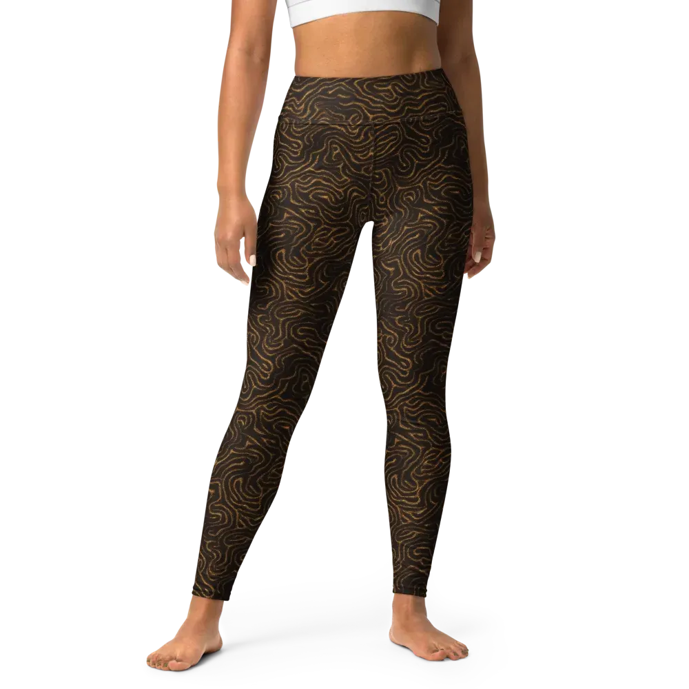 Amber Maze on Yoga Leggings — Front