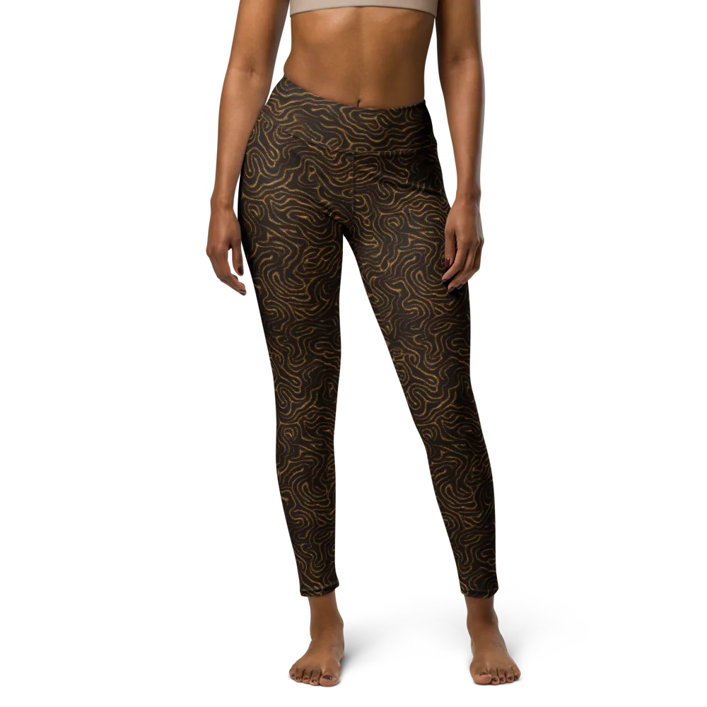 Amber Maze on Yoga Leggings — Front