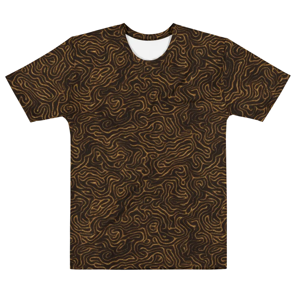 Amber Maze on Men's Cotton Crew Neck T-Shirt — Front