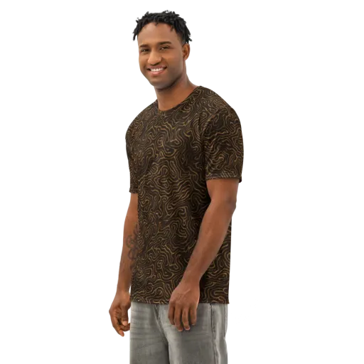 Amber Maze on a Men's Cotton Crew Neck T-Shirt