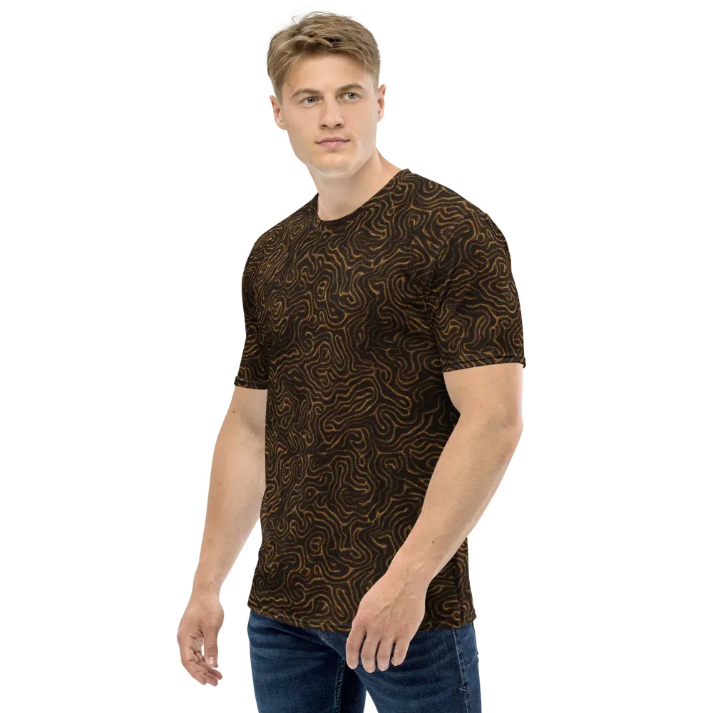 Amber Maze on Men's Crew Neck T-Shirt — Left