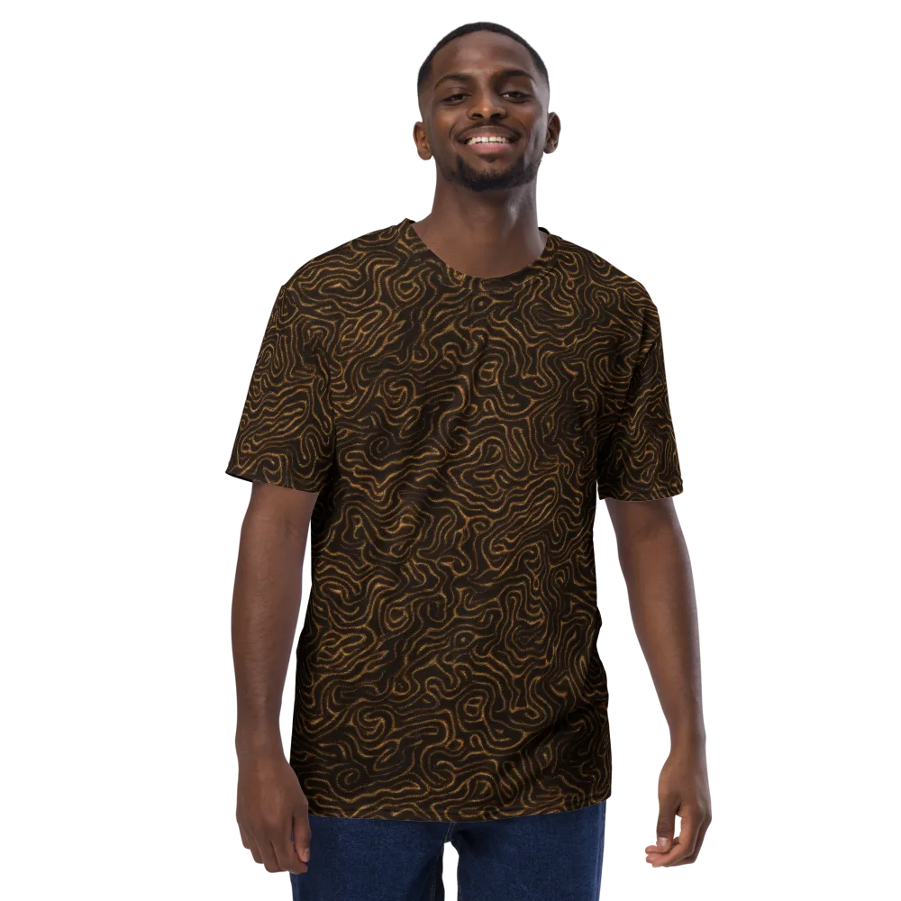 Amber Maze on Men's Crew Neck T-Shirt — Front