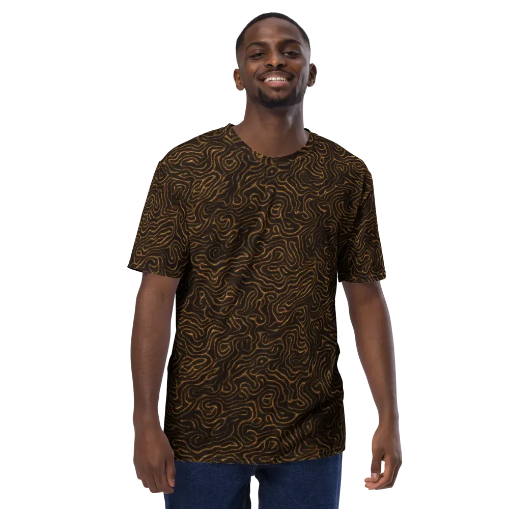 Amber Maze on Men's Crew Neck T-Shirt — Front