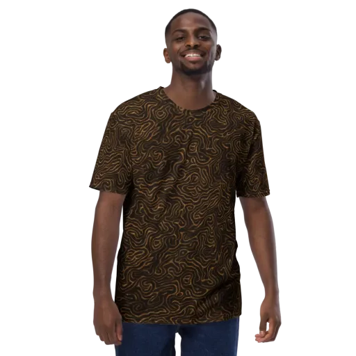 Amber Maze on a Men's Crew Neck T-Shirt
