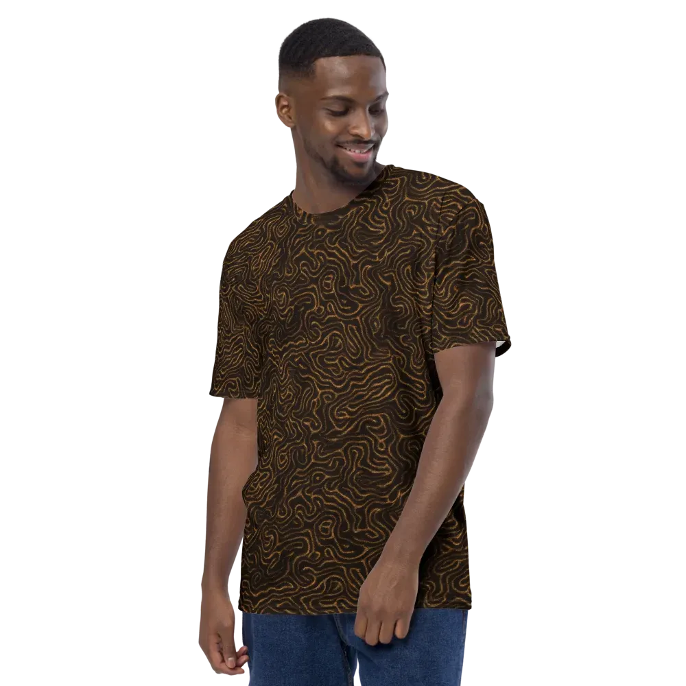 Amber Maze on Men's Crew Neck T-Shirt — Left