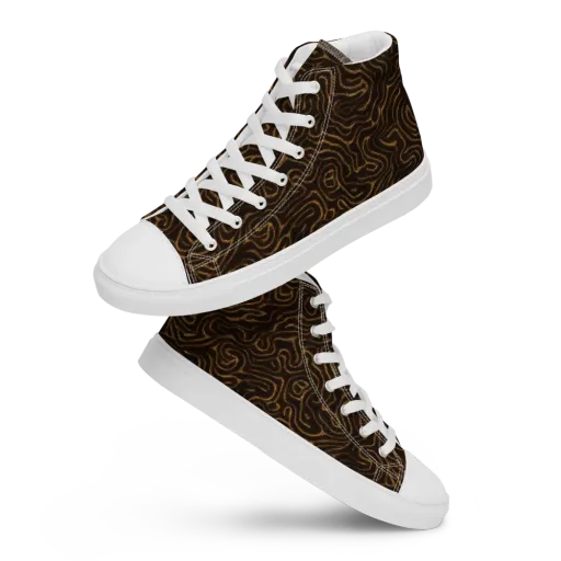 Amber Maze on a Men's High Top Canvas Shoes
