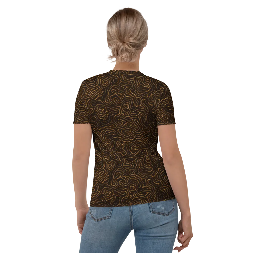 Amber Maze on Women's Crew Neck T-Shirt — Back