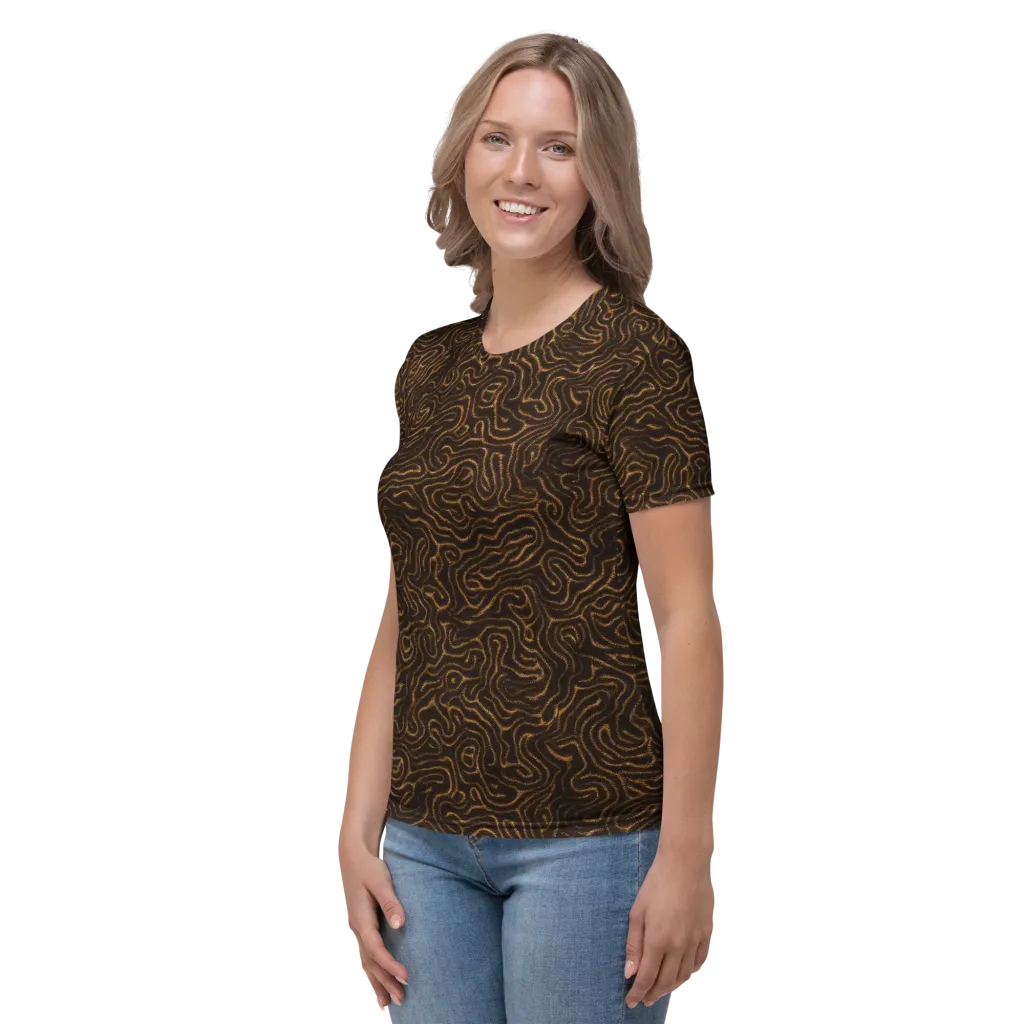Amber Maze on Women's Crew Neck T-Shirt — Left