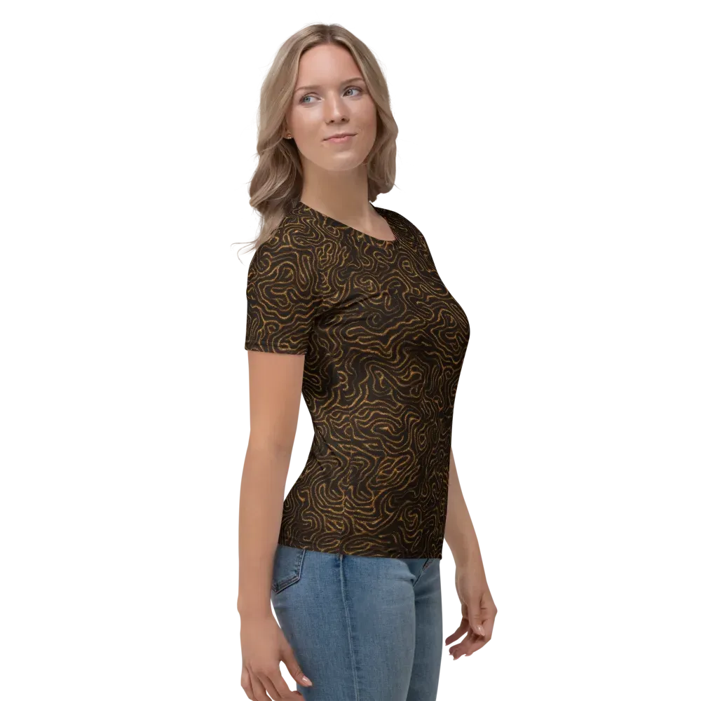 Amber Maze on Women's Crew Neck T-Shirt — Right