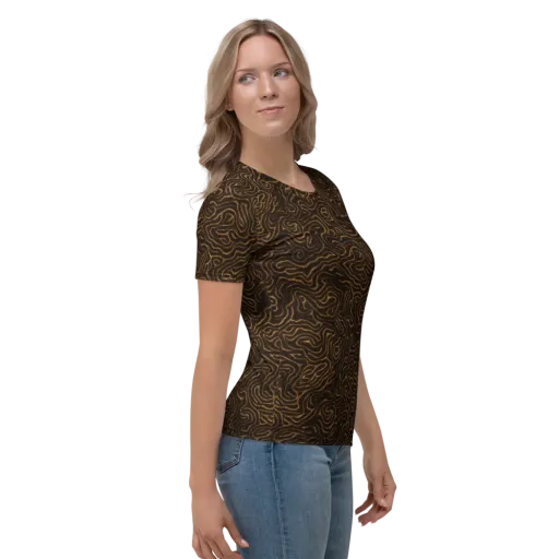 Amber Maze on a Women's Crew Neck T-Shirt