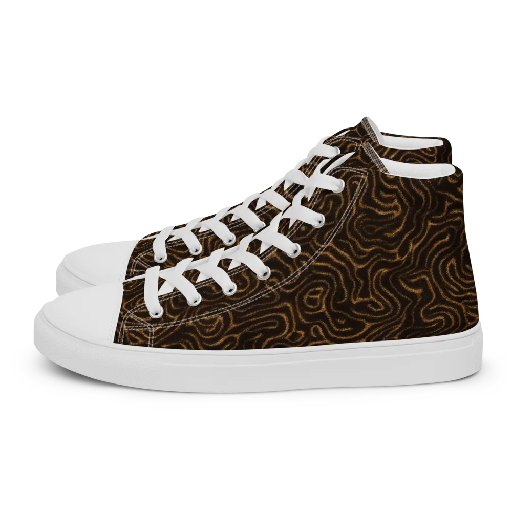 Amber Maze on Women's High Top Canvas Shoes — Left