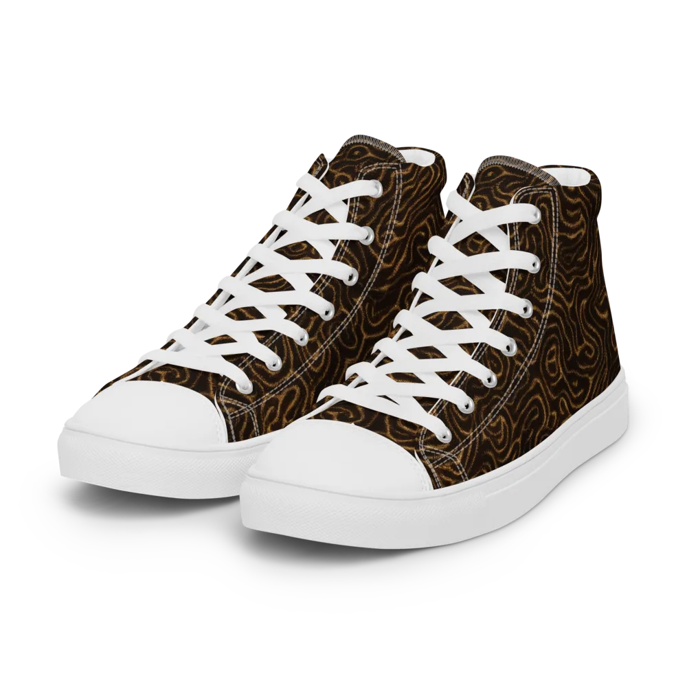 Amber Maze on Women's High Top Canvas Shoes — Left Front
