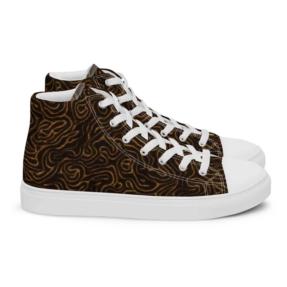 Amber Maze on Women's High Top Canvas Shoes — Right