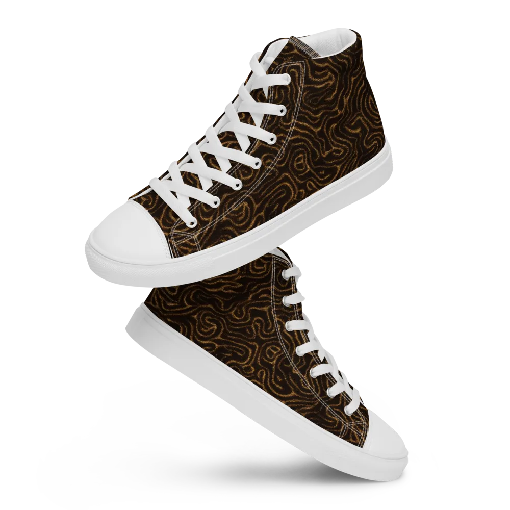 Amber Maze on Women's High Top Canvas Shoes — Front