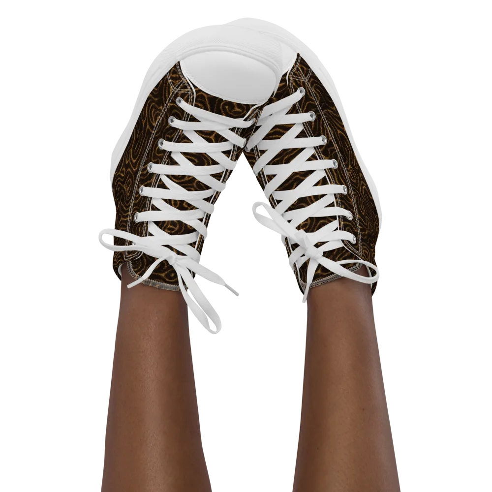 Amber Maze on Women's High Top Canvas Shoes — Front