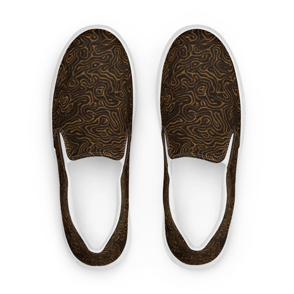 Amber Maze on Men's Slip-On Canvas Shoes — Front