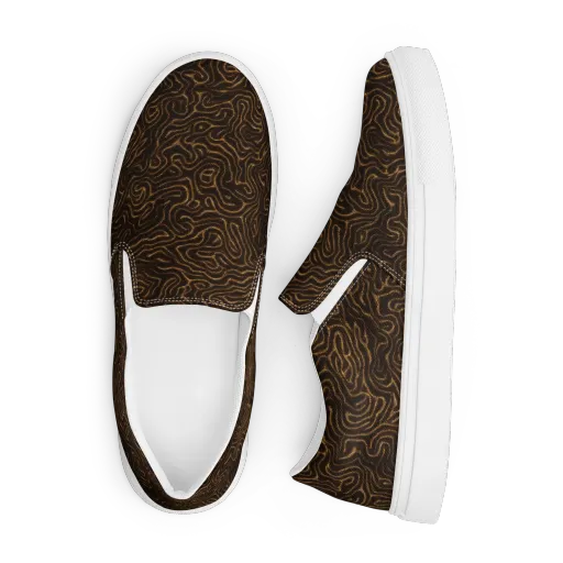 Amber Maze on a Men's Slip-On Canvas Shoes