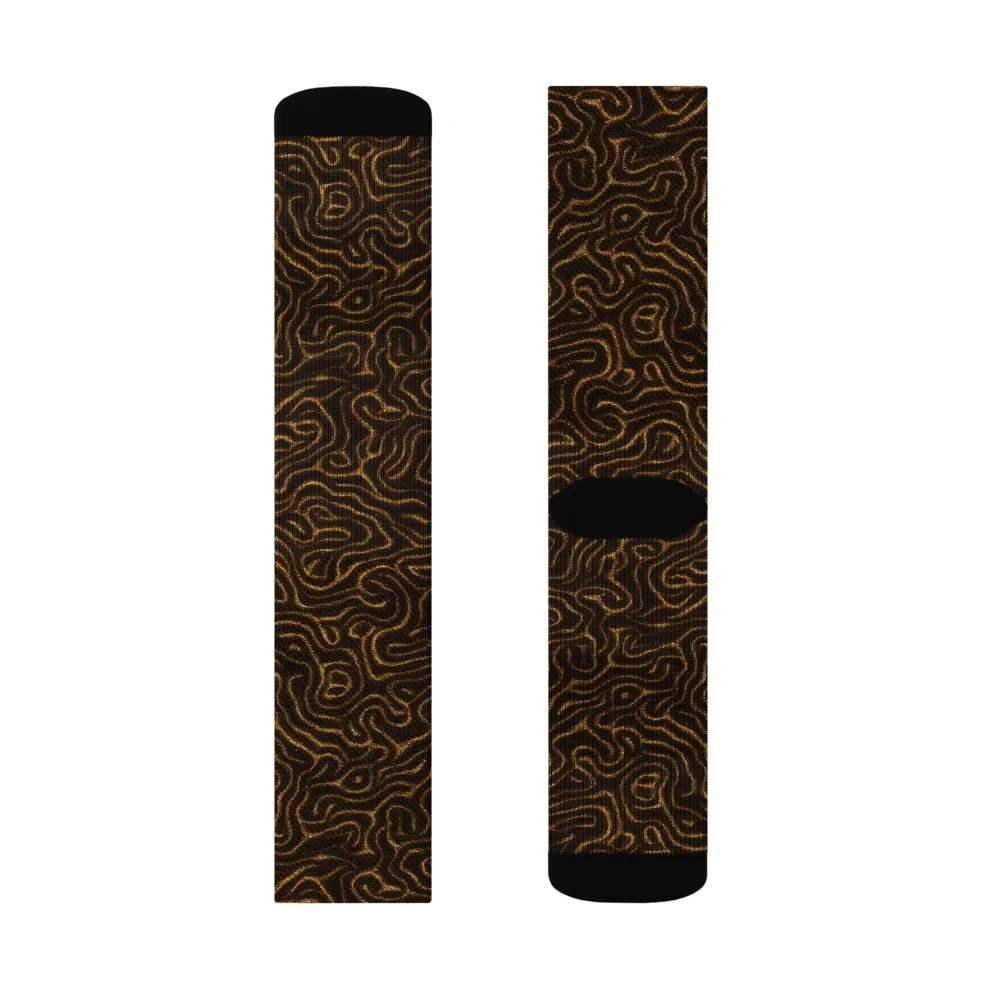 Amber Maze on Socks — Left Sock