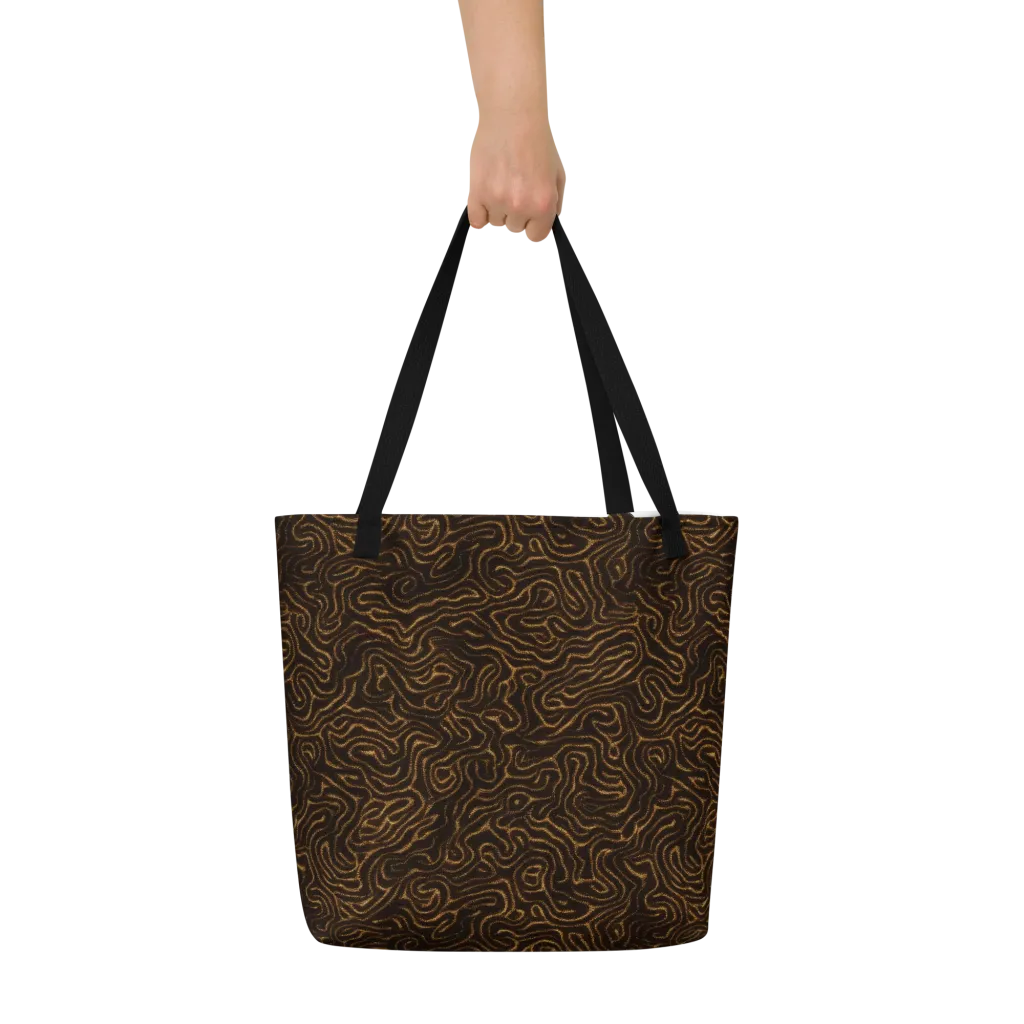 Amber Maze on Large Tote Bag W/ Pocket — Front
