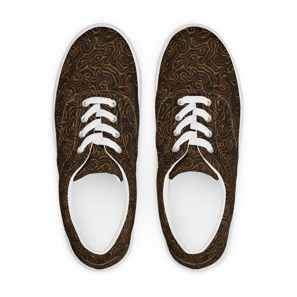 Amber Maze on Men's Lace-Up Canvas Shoes — Front