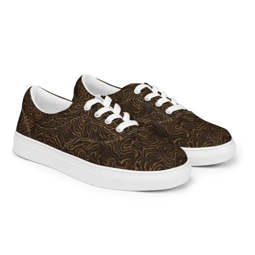 Amber Maze on a Men's Lace-Up Canvas Shoes