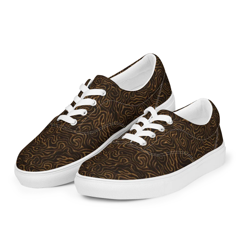 Amber Maze on Men's Lace-Up Canvas Shoes — Left Front