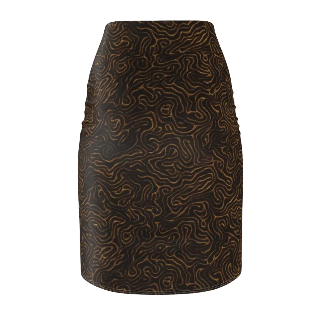 Amber Maze on Pencil Skirt — Back