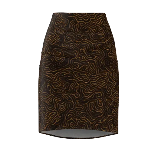 Amber Maze on a Pencil Skirt
