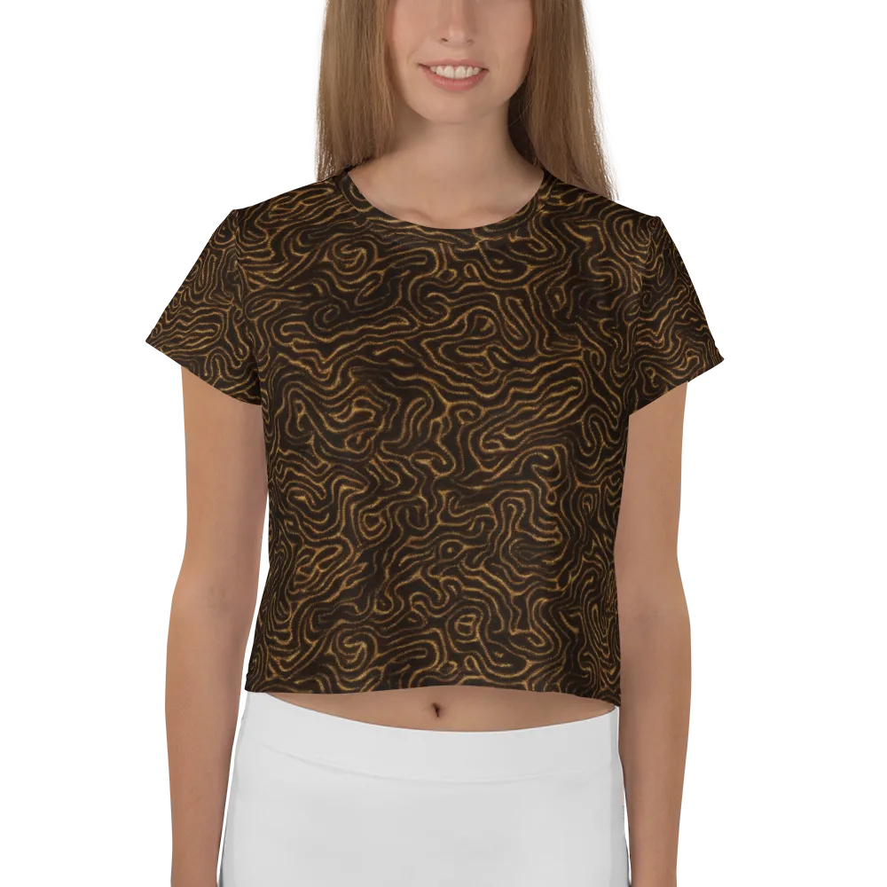 Amber Maze on Crop Tee — Front