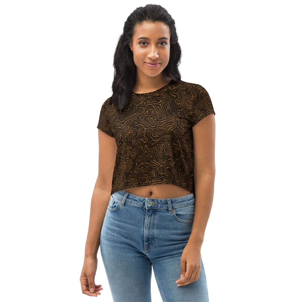 Amber Maze on Crop Tee — Front