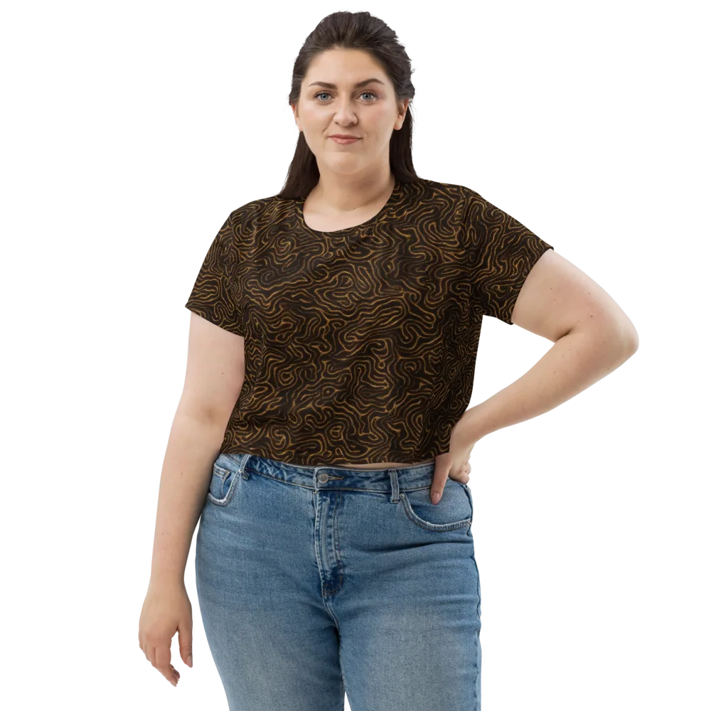Amber Maze on Crop Tee — Front