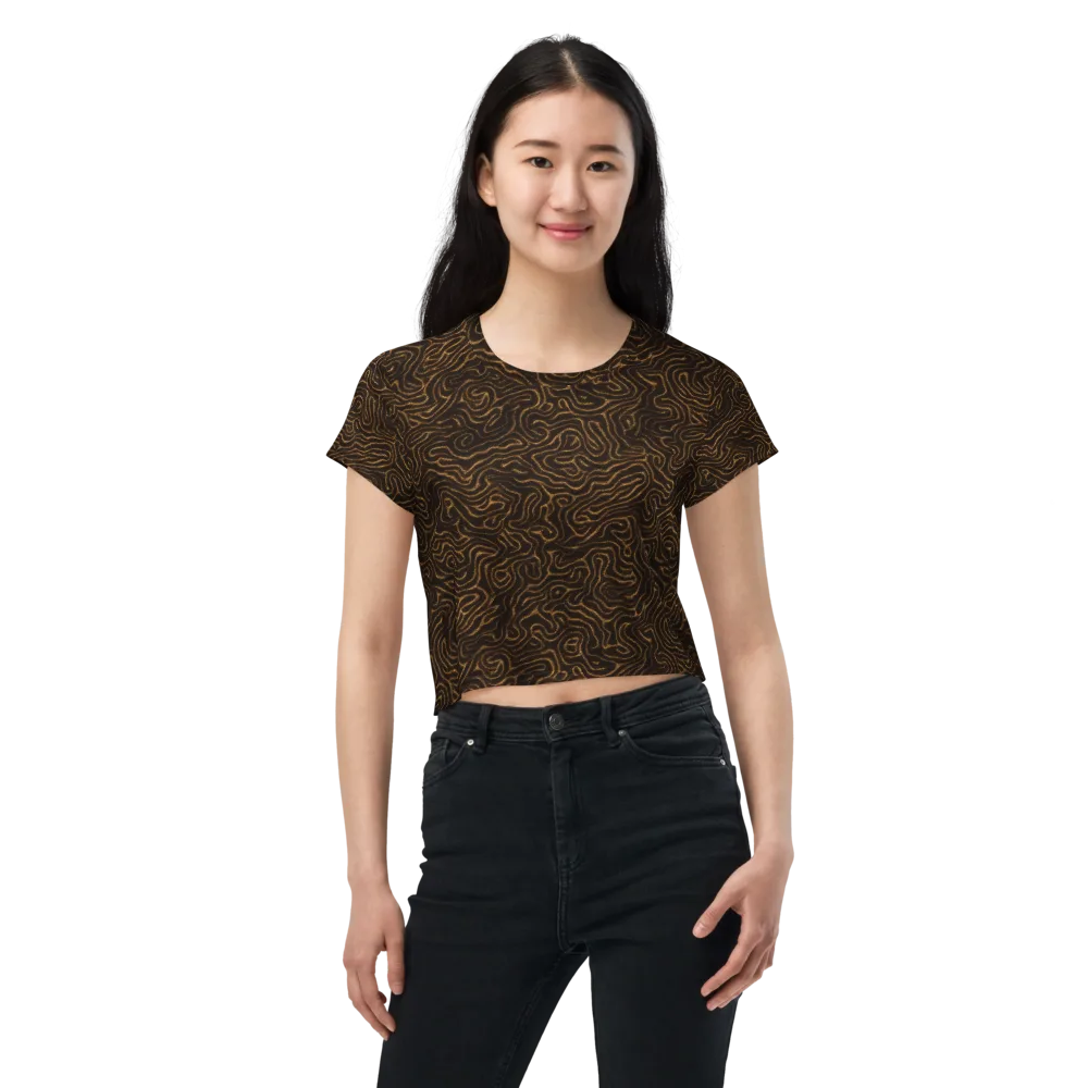 Amber Maze on Crop Tee — Front