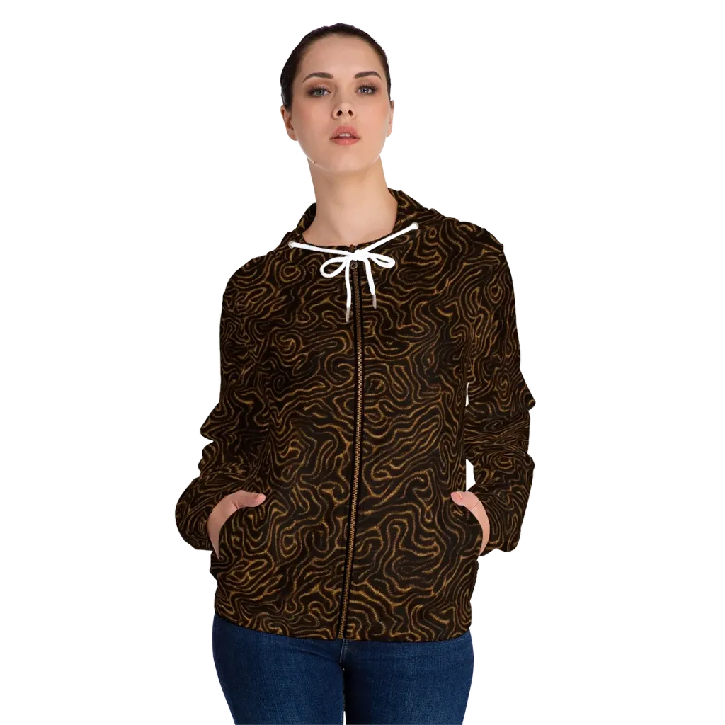 Amber Maze on Women's Full-Zip Hoodie — Front On Person
