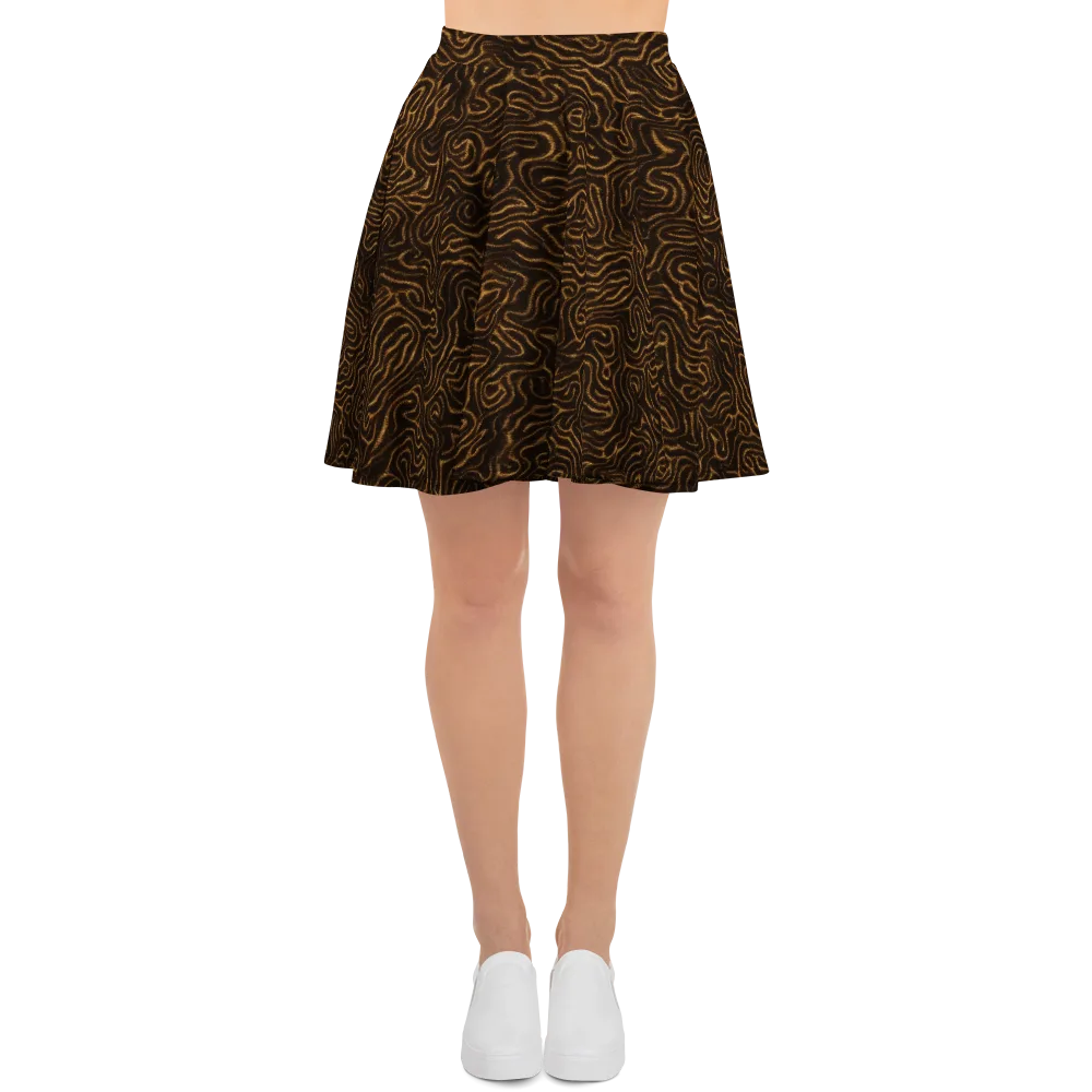 Amber Maze on Skater Skirt — Front