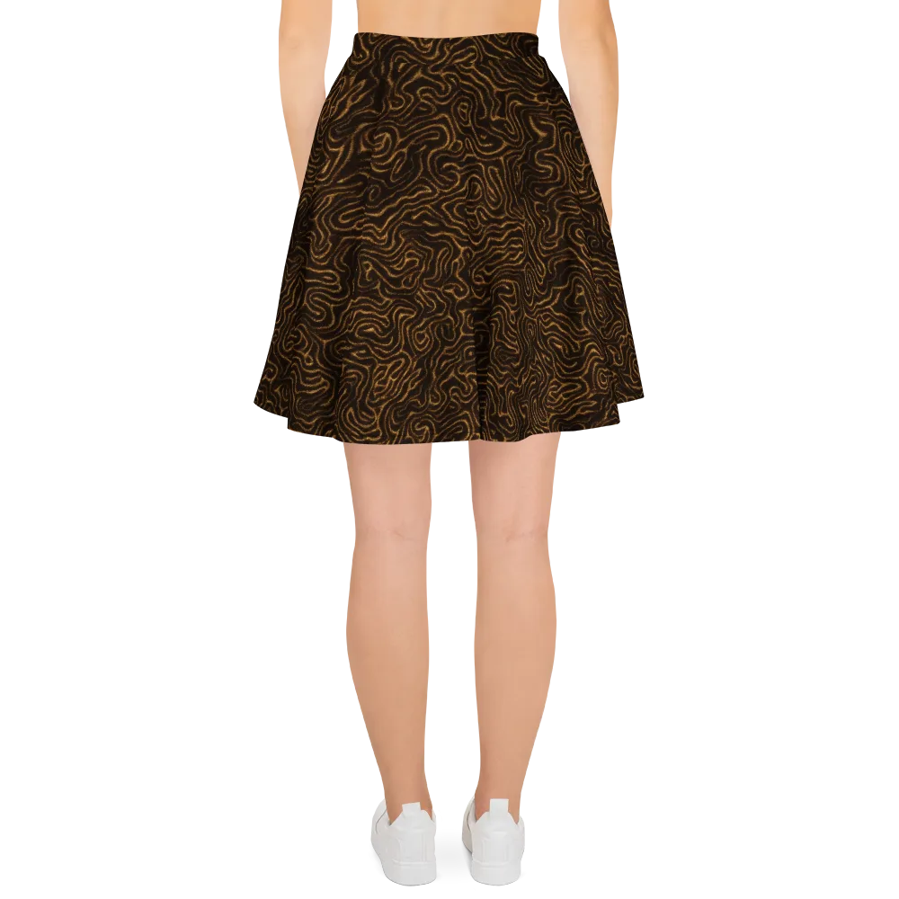 Amber Maze on Skater Skirt — Back
