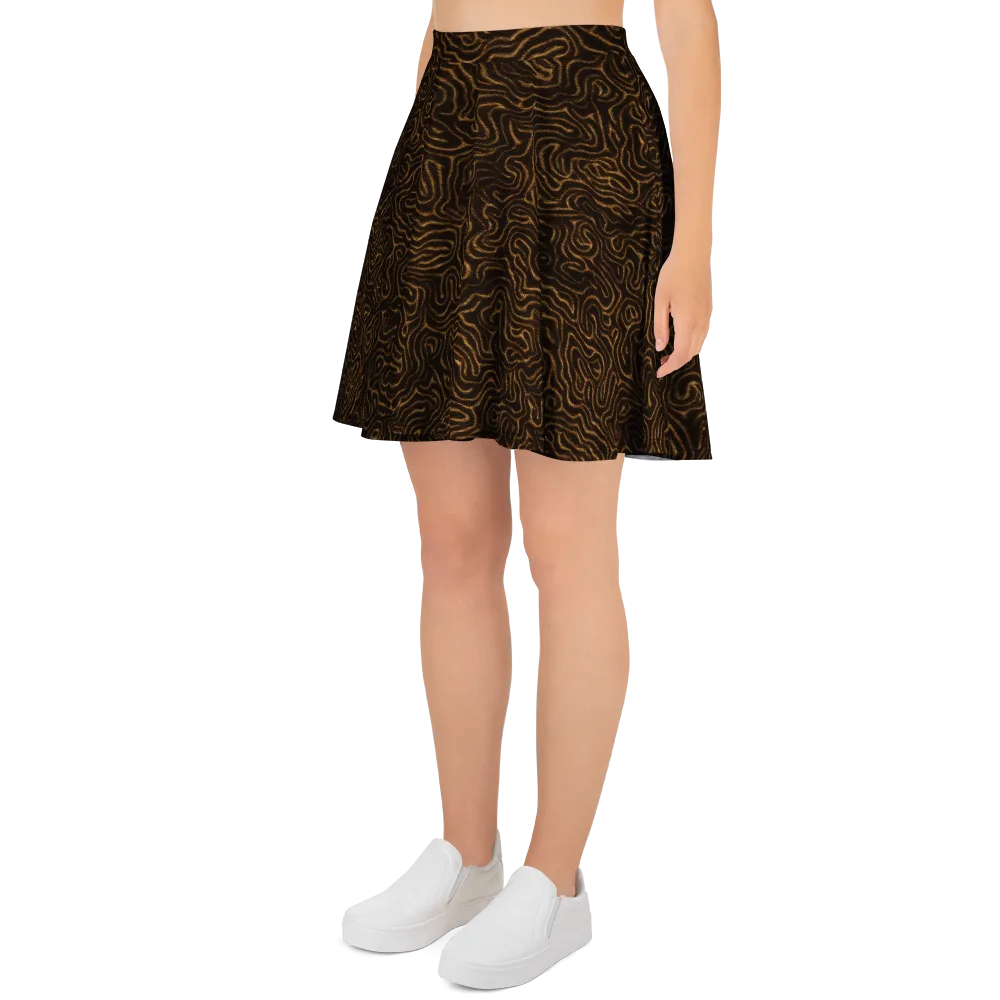 Amber Maze on Skater Skirt — Left