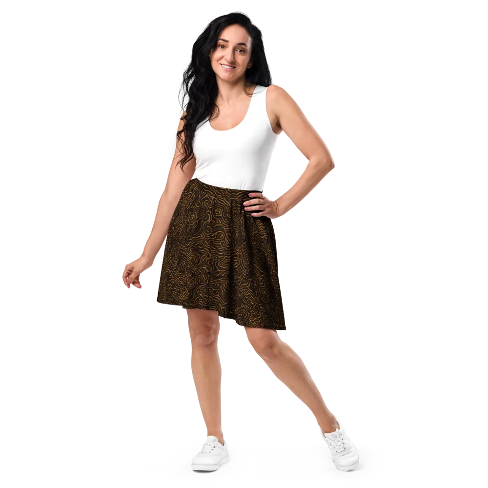 Amber Maze on Skater Skirt — Front