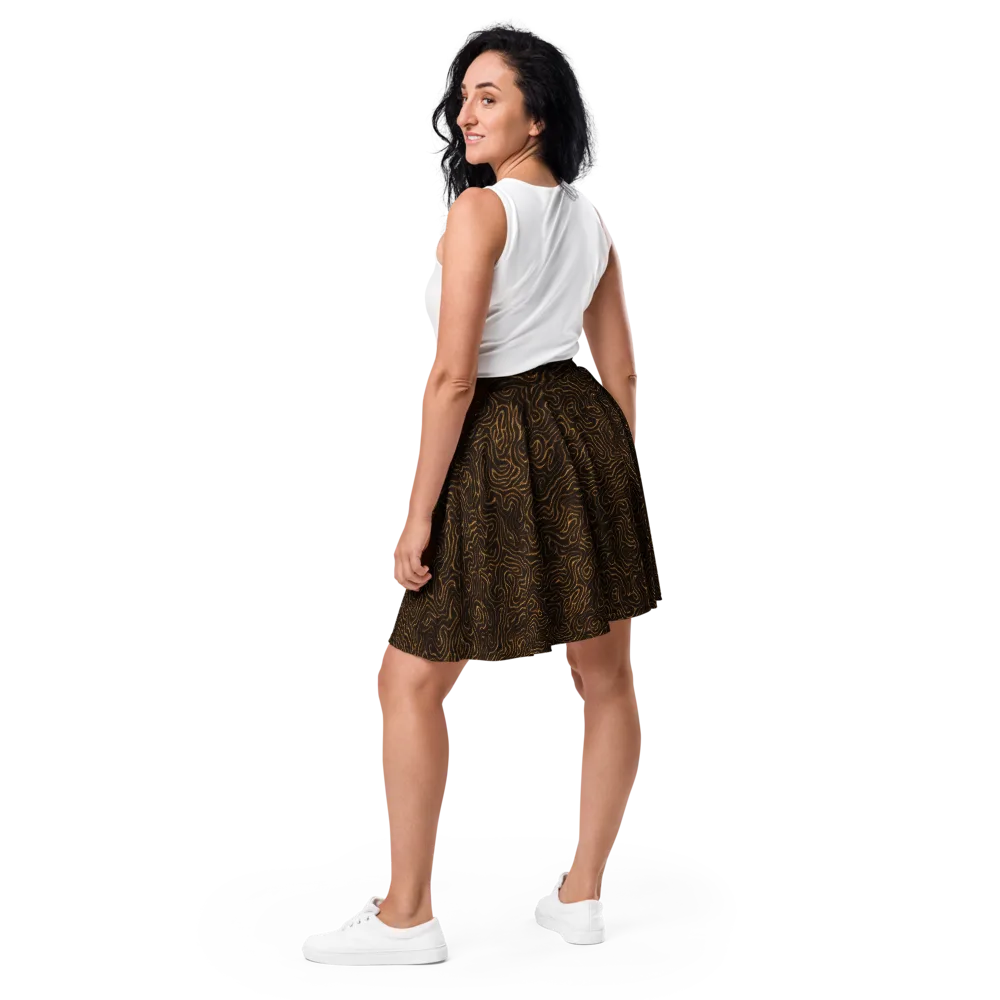 Amber Maze on Skater Skirt — Back