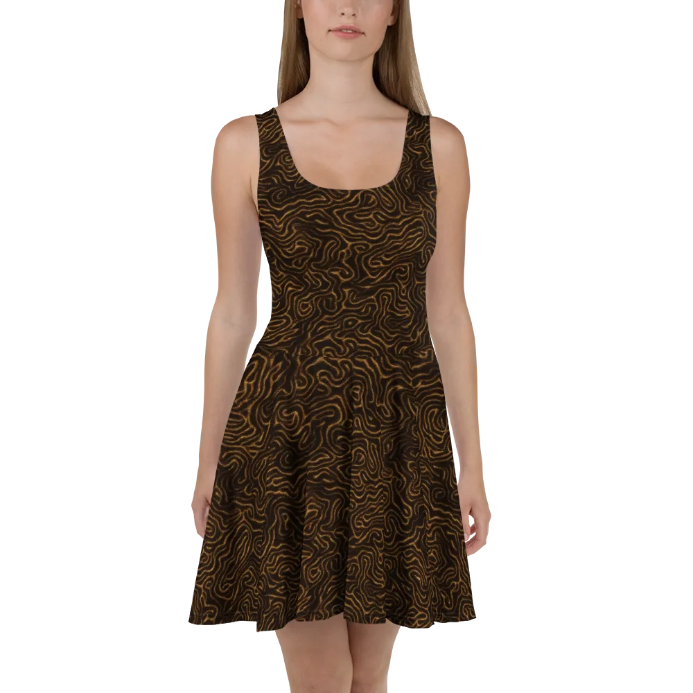 Amber Maze on Skater Dress — Front
