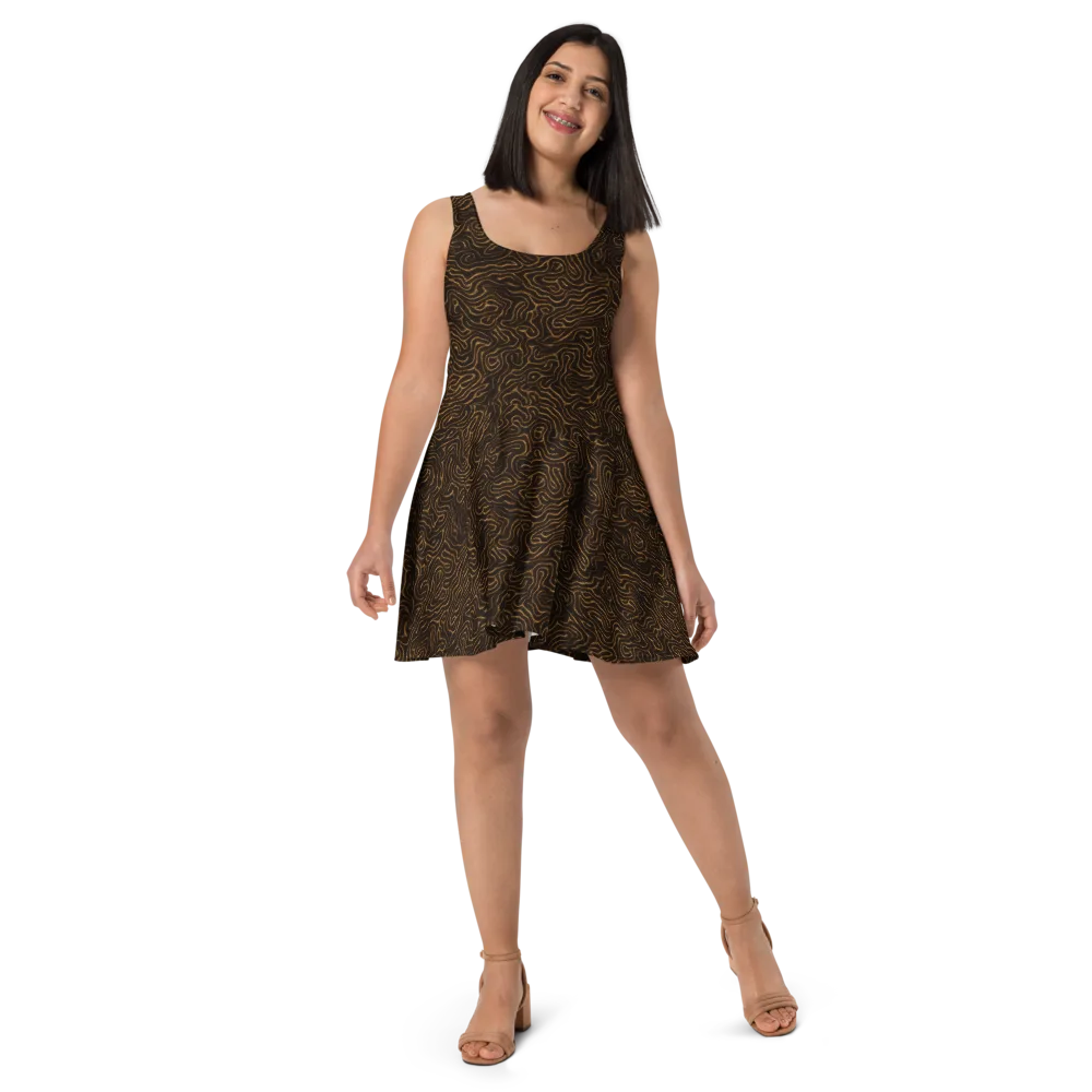 Amber Maze on Skater Dress — Front