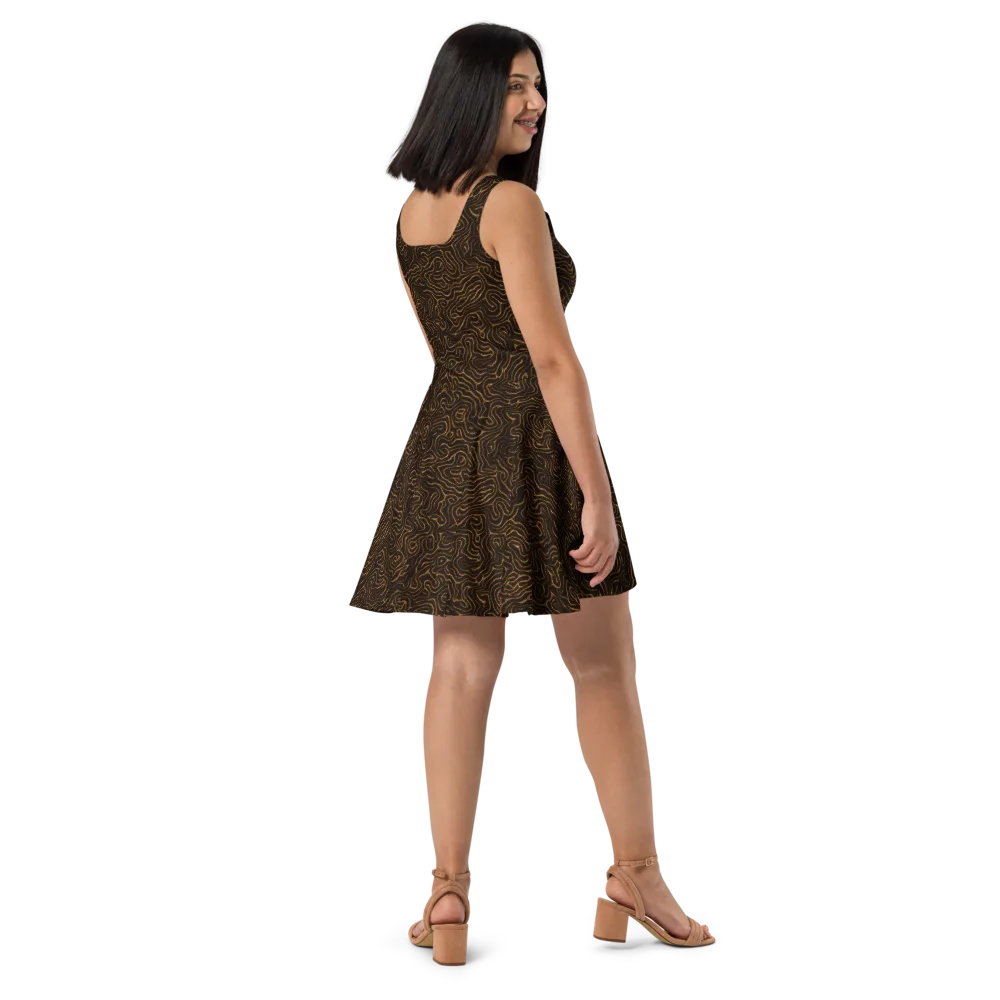 Amber Maze on Skater Dress — Right