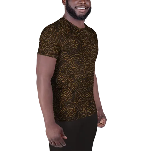 Amber Maze on a Men's Athletic T-Shirt