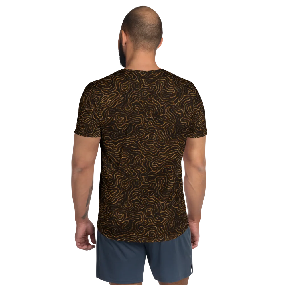 Amber Maze on Men's Athletic T-Shirt — Back