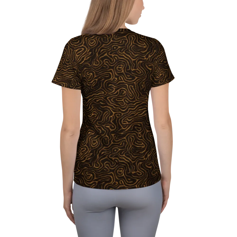 Amber Maze on Women's Athletic T-Shirt — Back