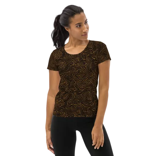 Amber Maze on a Women's Athletic T-Shirt