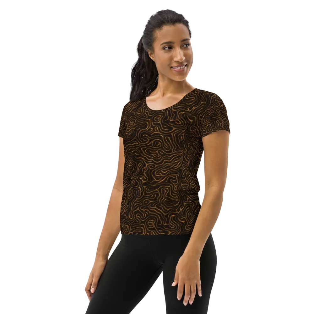 Amber Maze on Women's Athletic T-Shirt — Left