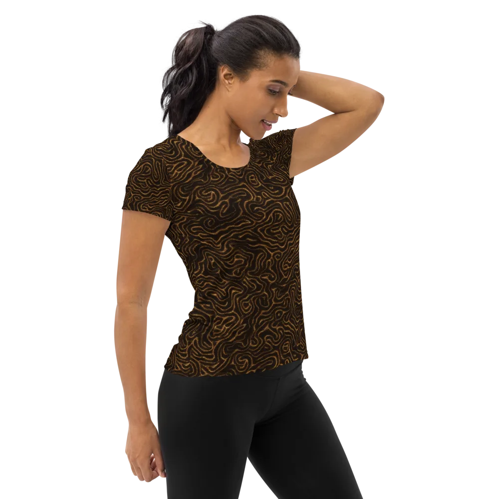 Amber Maze on Women's Athletic T-Shirt — Right